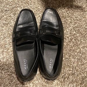 Alfani memory foam black leather loafers